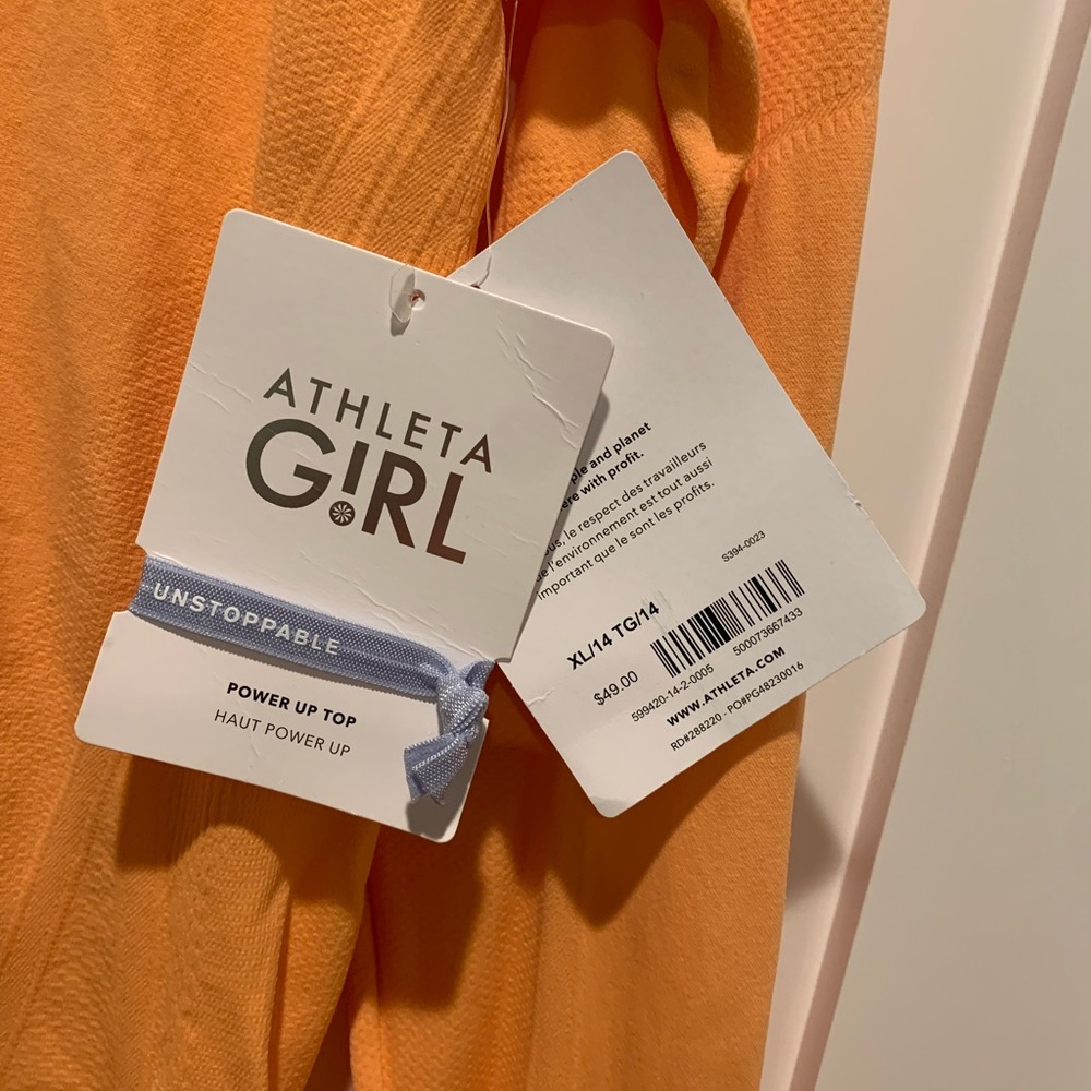 NWT Orange Athleta Girl Power Up Seemless Top - Picture 4 of 4